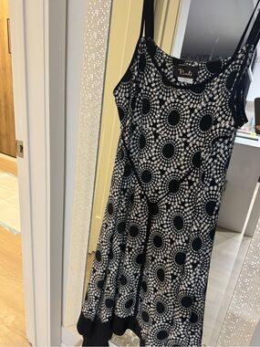 Bali Black and White Geometric Midi Dress
